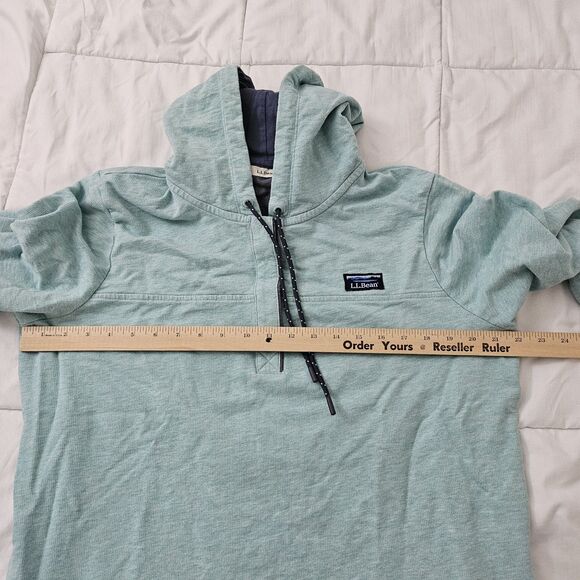 LL Bean Sweater Womens XL Teal 1/4 Button Rugby Pullover Long Sleeve Cotton - Picture 8 of 10